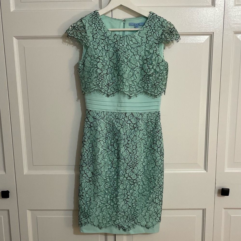 ANTONIO MELANI Mint Green Lace Dress